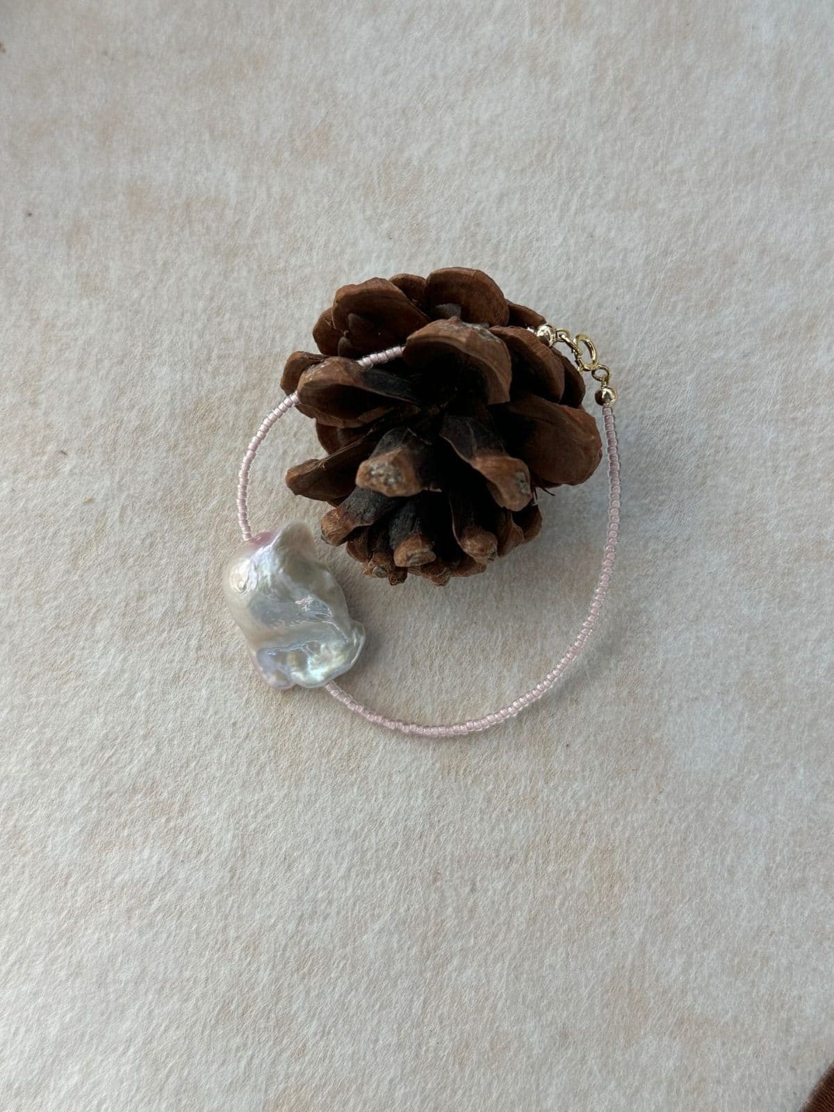 statement large baroque pearl bracelets — Fairy Pink Large Baroque Pearl Bracelet | PoetPearl handcrafted jewelry