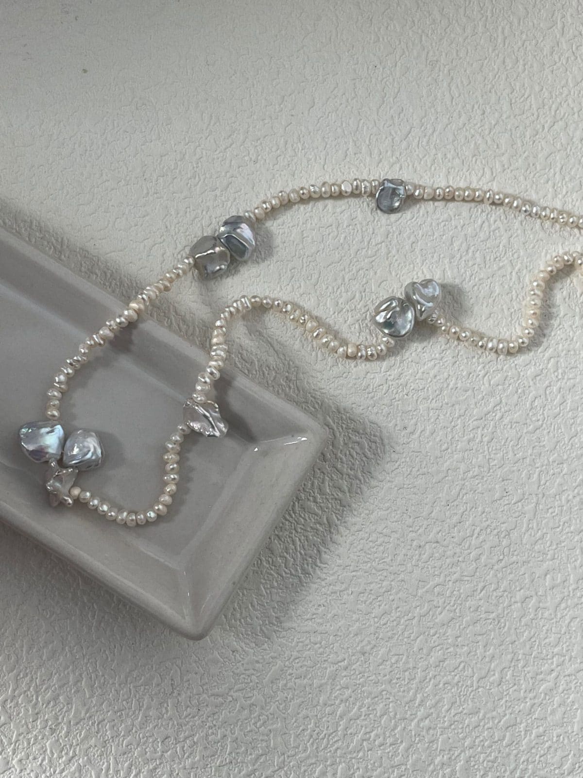 minimalist baroque pearl necklaces — Sterling Silver Petal Crystal & Pearl Necklace | PoetPearl handcrafted jewelry