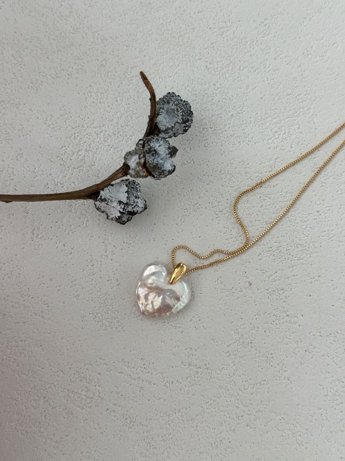 handcrafted baroque pearl gift necklaces — U.S. Gold-Filled Large Heart Shell Pendant Necklace | PoetPearl handcrafted jewelry