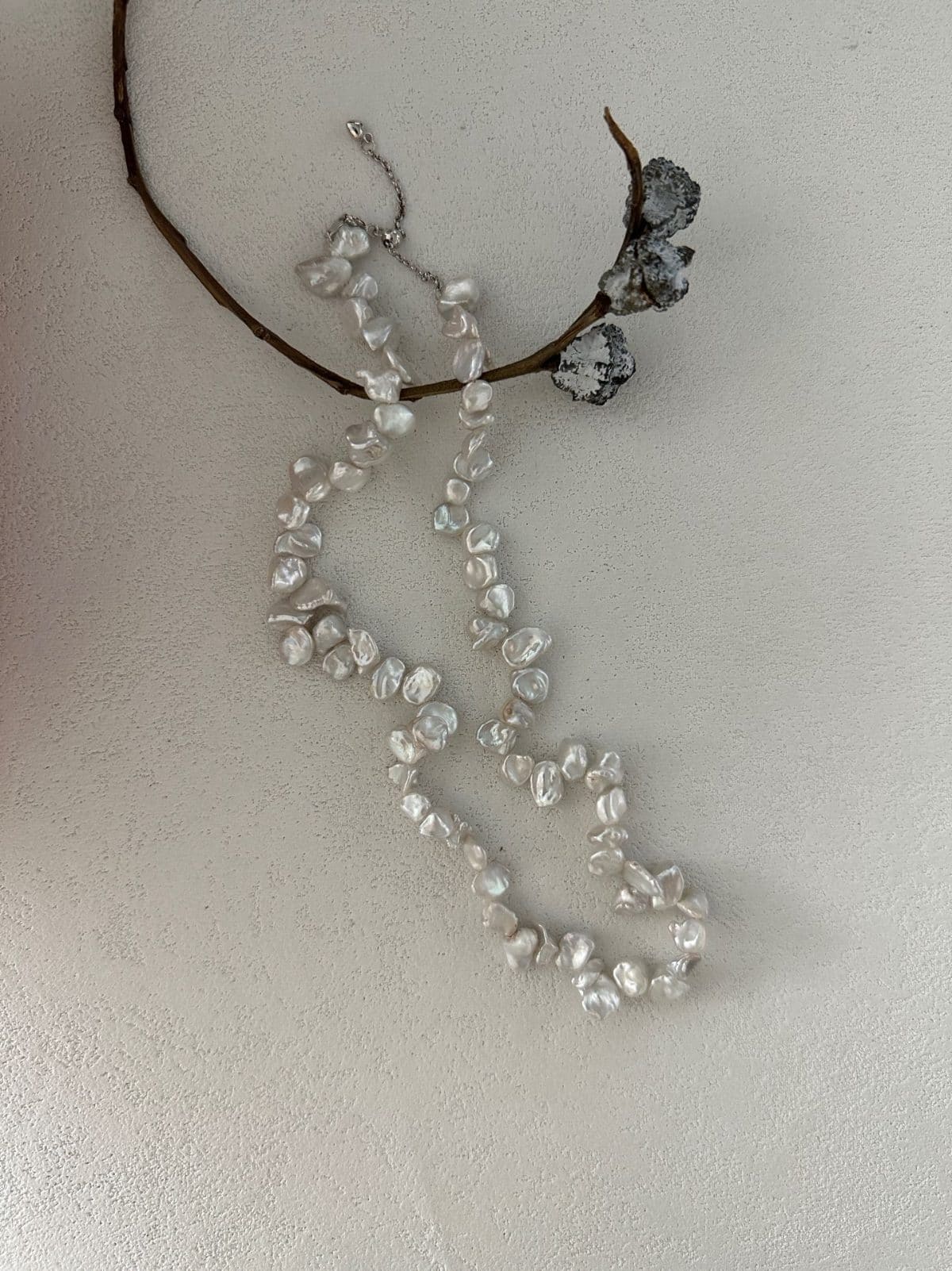 delicate freshwater pearl necklaces — Sterling Silver Keshi Pearl Necklace | PoetPearl handcrafted jewelry