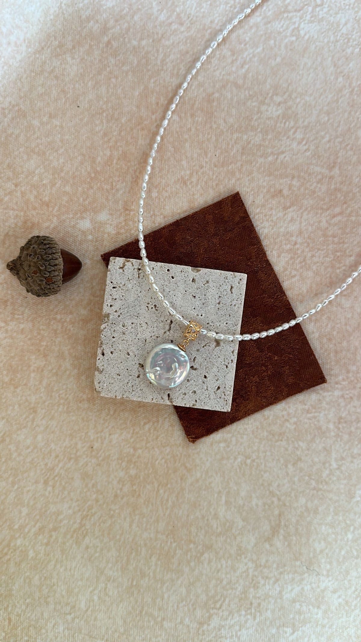 minimalist baroque pearl necklaces — 18K Gold-Plated Silver Roman Baroque Pendant Necklace | PoetPearl handcrafted jewelry