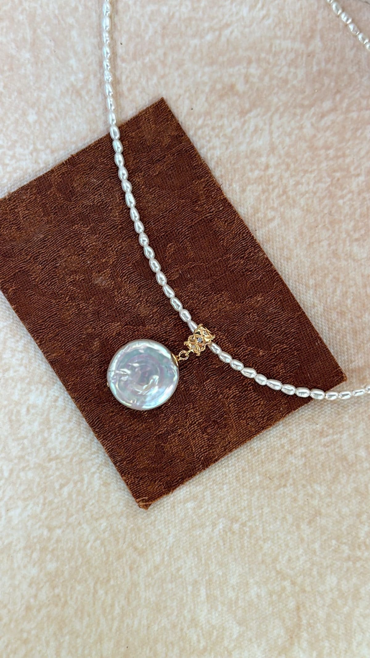 minimalist baroque pearl necklaces — 18K Gold-Plated Silver Roman Baroque Pendant Necklace | PoetPearl handcrafted jewelry