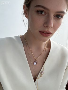 minimalist baroque pearl necklaces — 18K Gold-Plated Silver Colorful Luosqin Baroque Pearl Adjustable Necklace | PoetPearl handcrafted jewelry