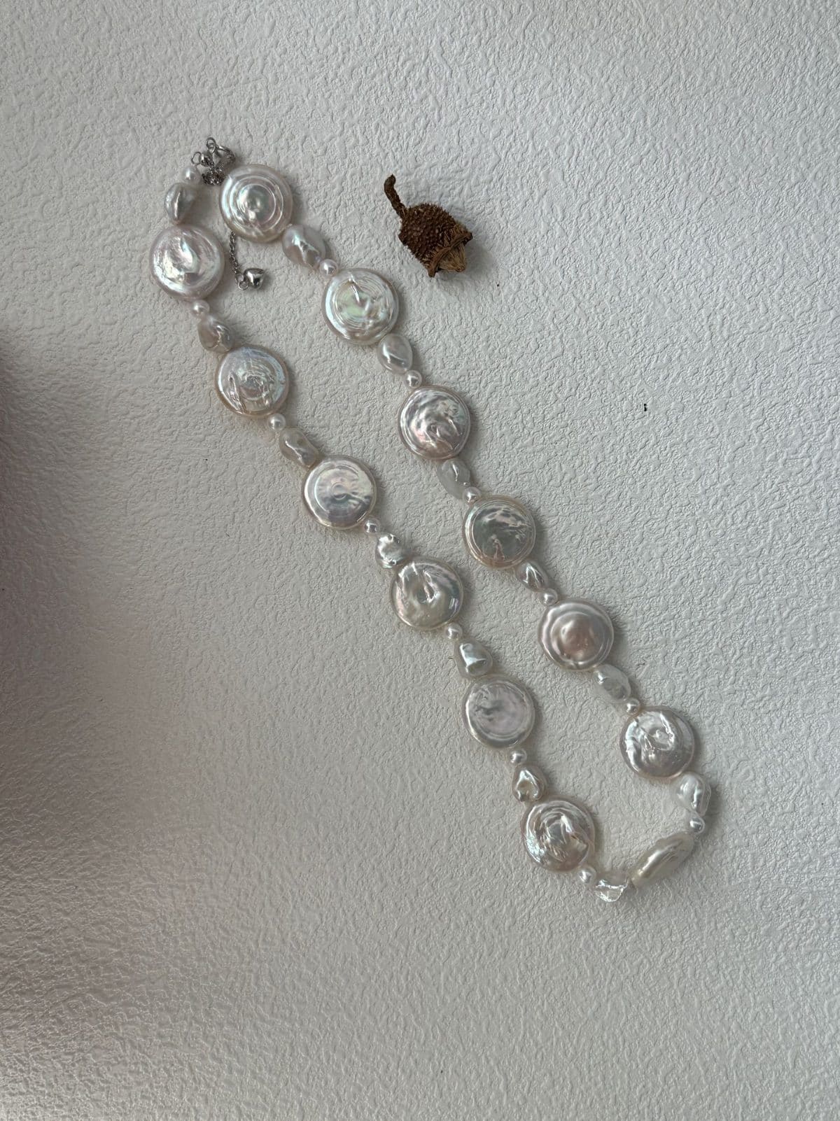 handcrafted baroque pearl gift necklaces — Sterling Silver Sun & Moon Rise-and-Fall Baroque Pearl Necklace | PoetPearl handcrafted jewelry