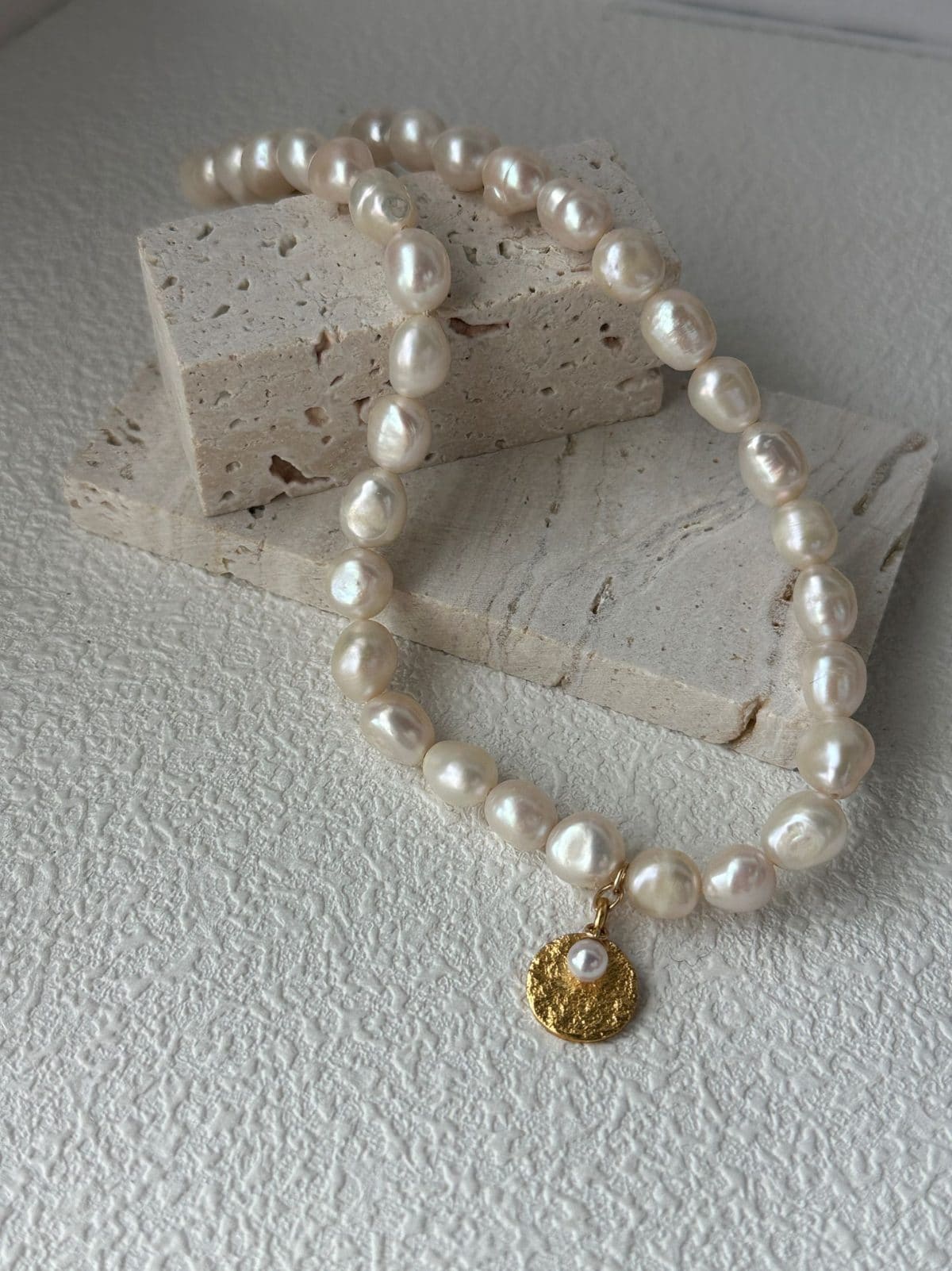 minimalist baroque pearl necklaces — 18K Gold-Plated Silver Gardener Pearl Necklace | PoetPearl handcrafted jewelry