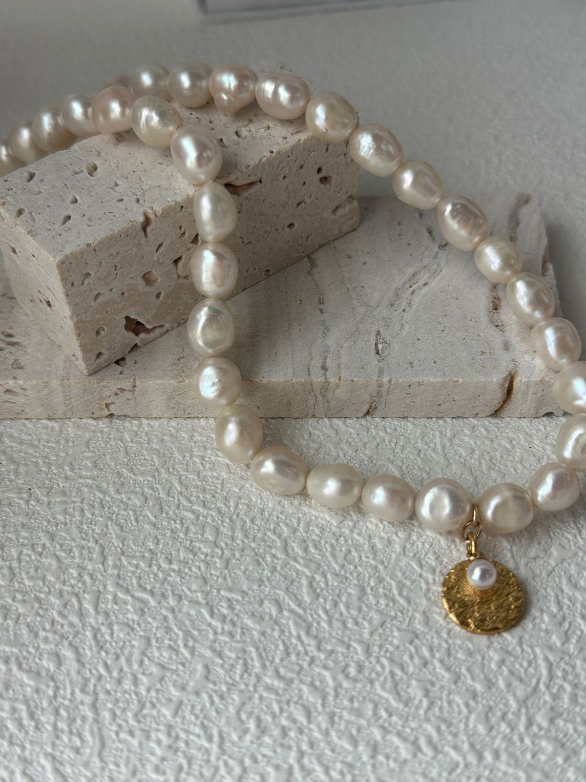 minimalist baroque pearl necklaces — 18K Gold-Plated Silver Gardener Pearl Necklace | PoetPearl handcrafted jewelry