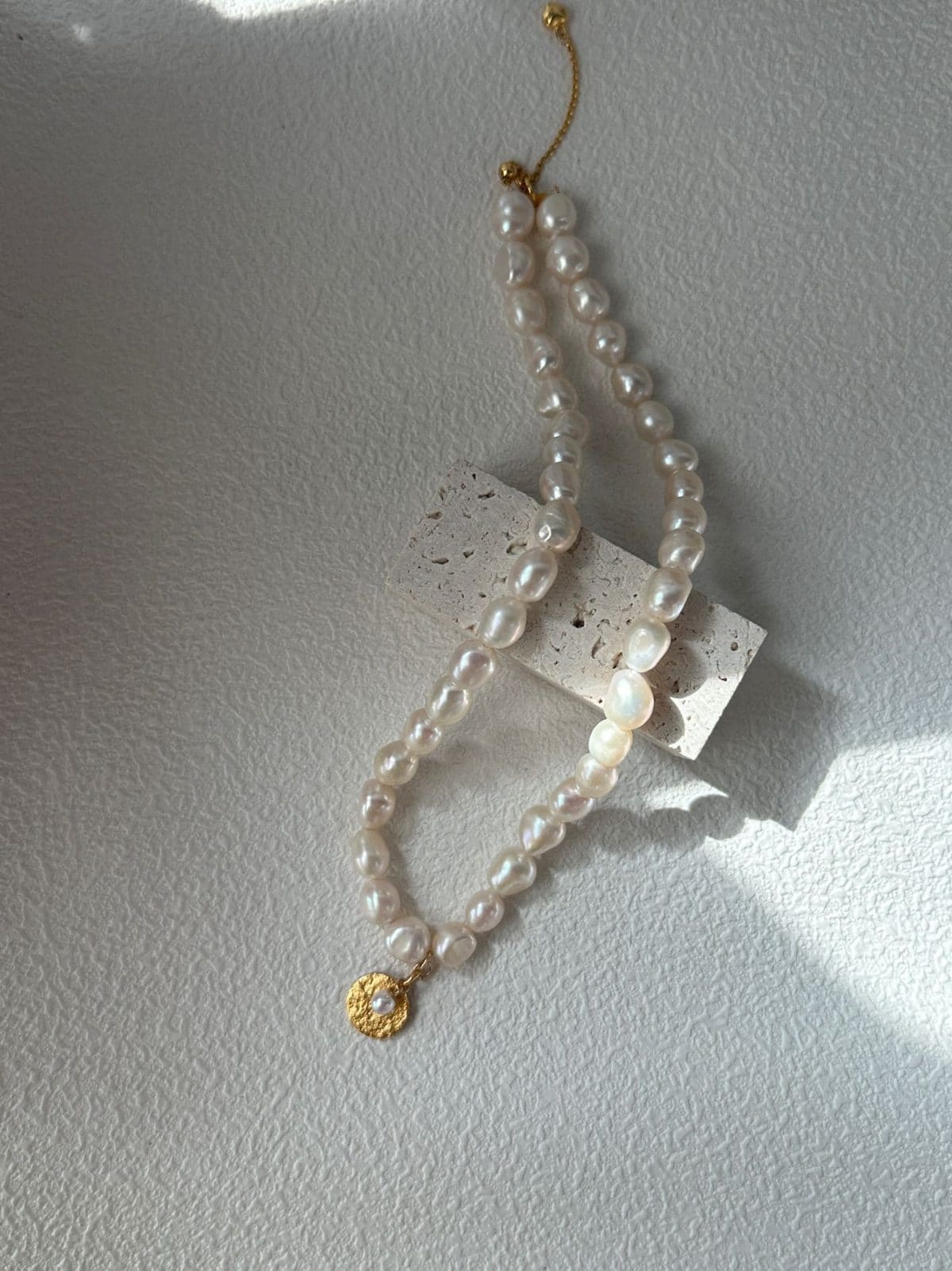minimalist baroque pearl necklaces — 18K Gold-Plated Silver Gardener Pearl Necklace | PoetPearl handcrafted jewelry