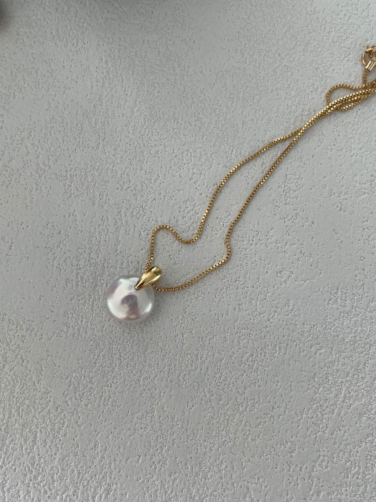 delicate freshwater pearl necklaces — U.S. 14K Gold-Filled Chain Small Round Clasp Pearl Necklace | PoetPearl handcrafted jewelry