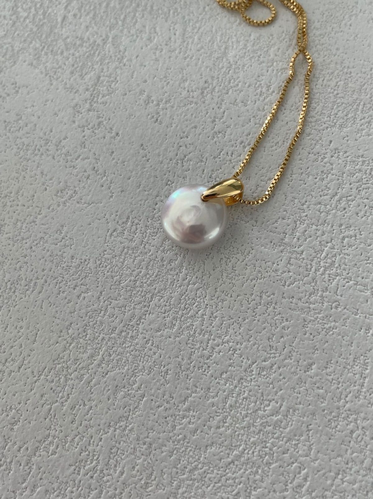 delicate freshwater pearl necklaces — U.S. 14K Gold-Filled Chain Small Round Clasp Pearl Necklace | PoetPearl handcrafted jewelry