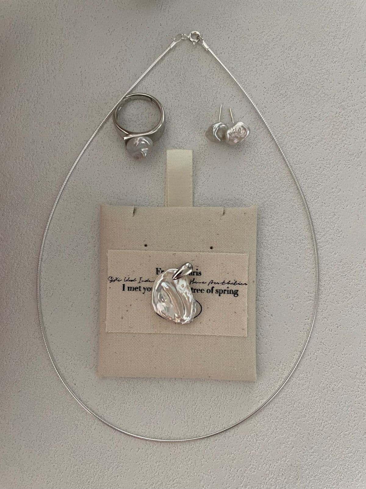 minimalist baroque pearl necklaces — Sterling Silver Petal Collar Necklace | PoetPearl handcrafted jewelry
