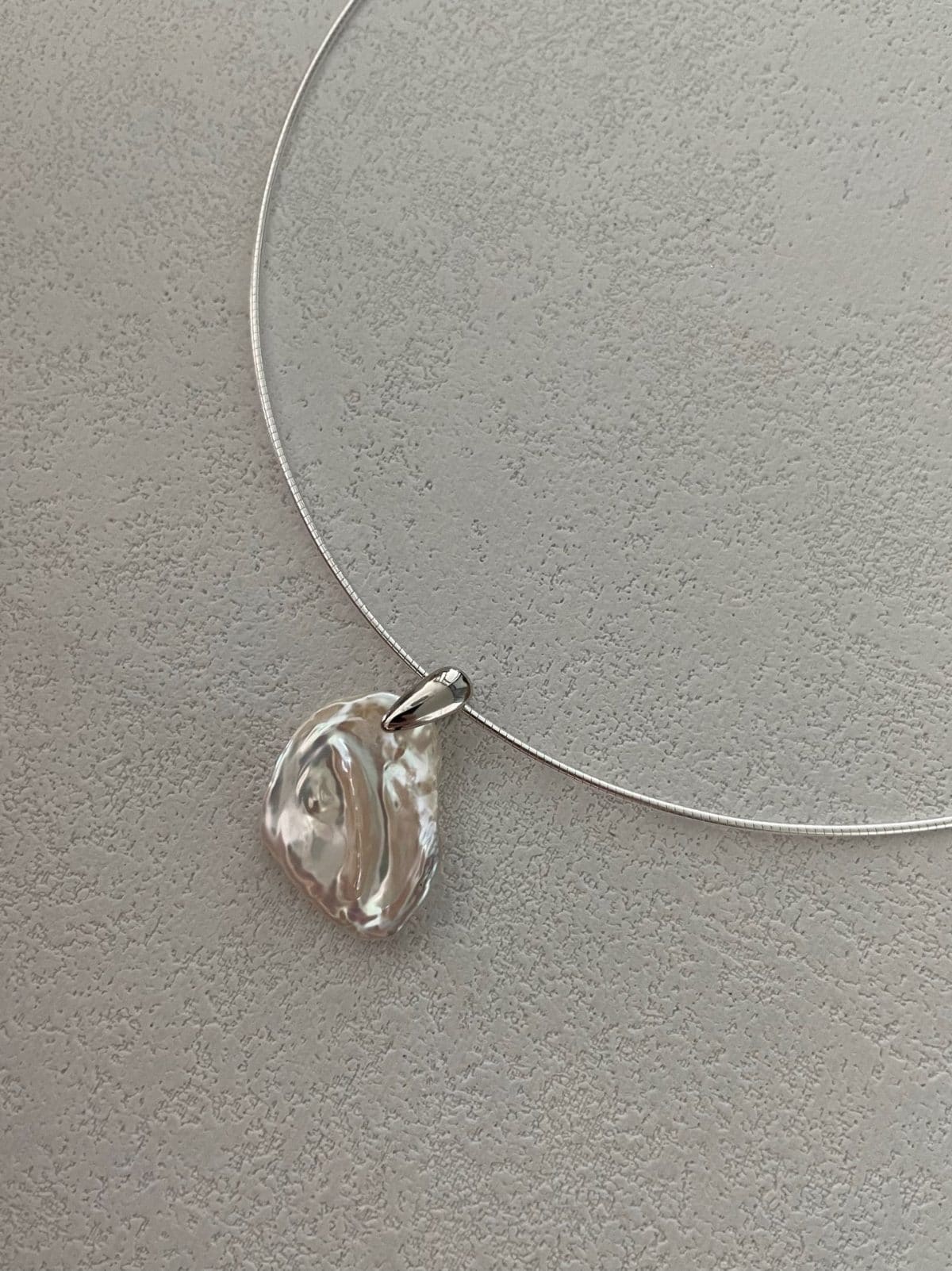 minimalist baroque pearl necklaces — Sterling Silver Petal Collar Necklace | PoetPearl handcrafted jewelry