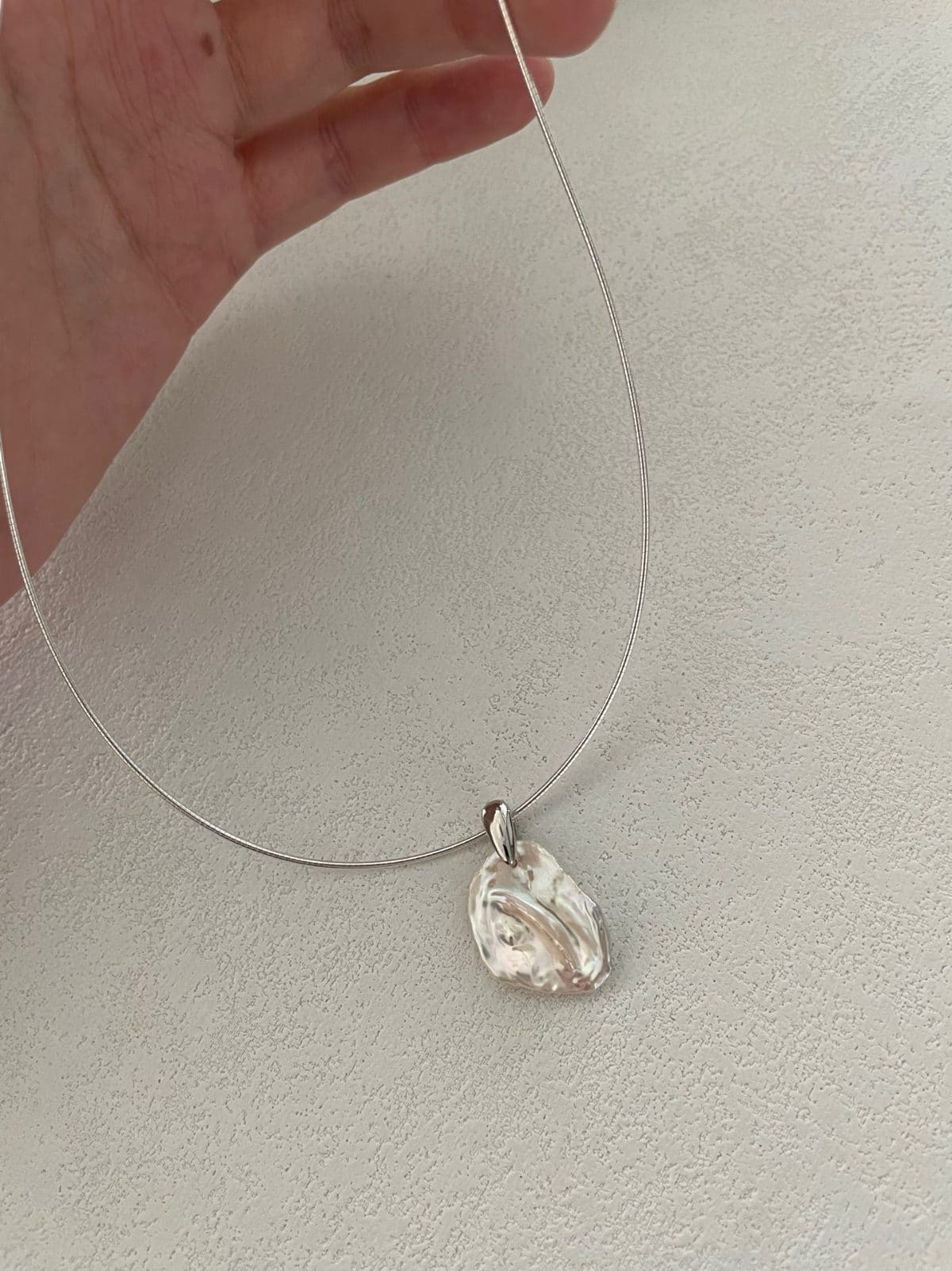 minimalist baroque pearl necklaces — Sterling Silver Petal Collar Necklace | PoetPearl handcrafted jewelry