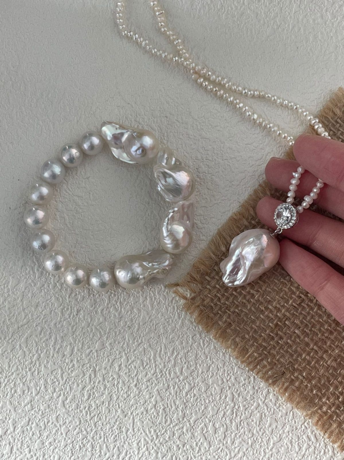 statement large baroque pearl necklaces — Sterling Silver Long Large Baroque Pearl Necklace | PoetPearl handcrafted jewelry