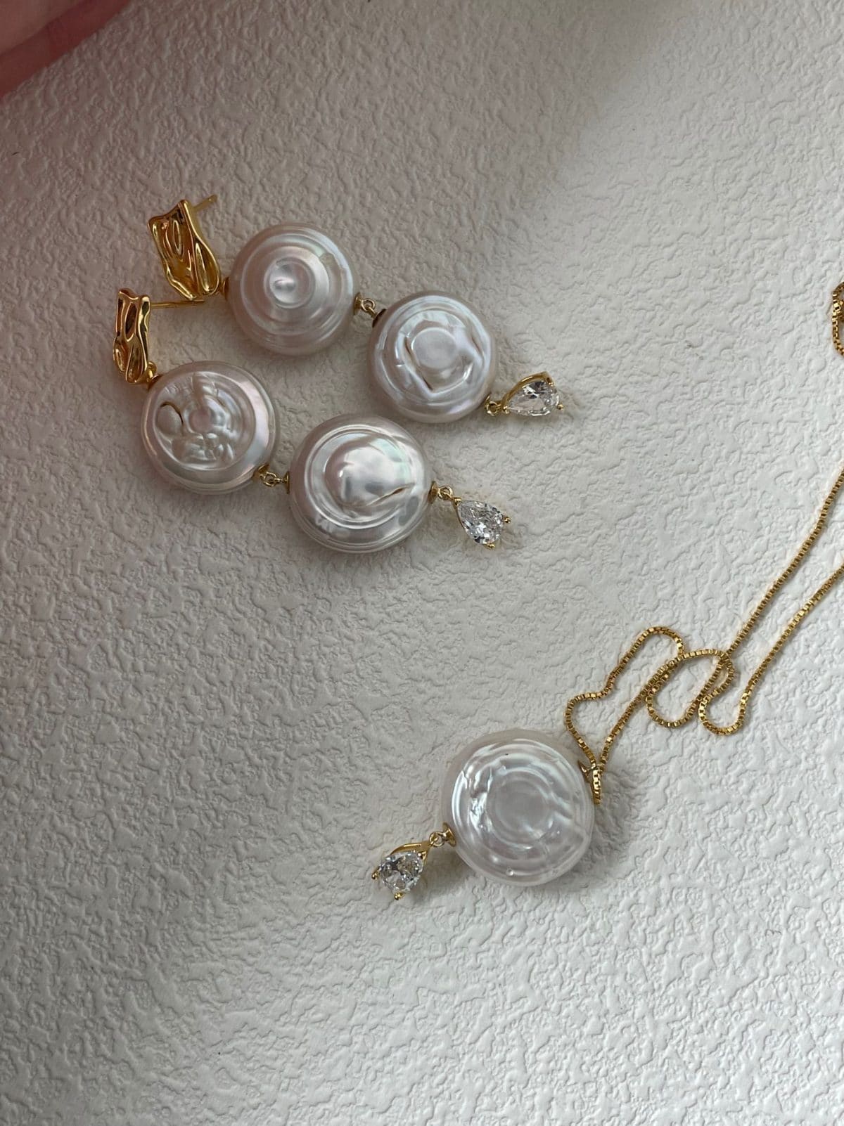 statement large baroque pearl necklaces — U.S. Gold-Filled Hardware Roman Holiday Pearl & CZ Necklace | PoetPearl handcrafted jewelry