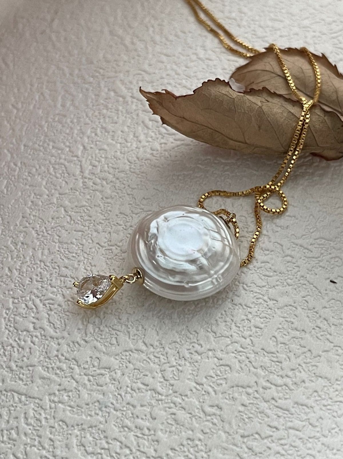 statement large baroque pearl necklaces — U.S. Gold-Filled Hardware Roman Holiday Pearl & CZ Necklace | PoetPearl handcrafted jewelry