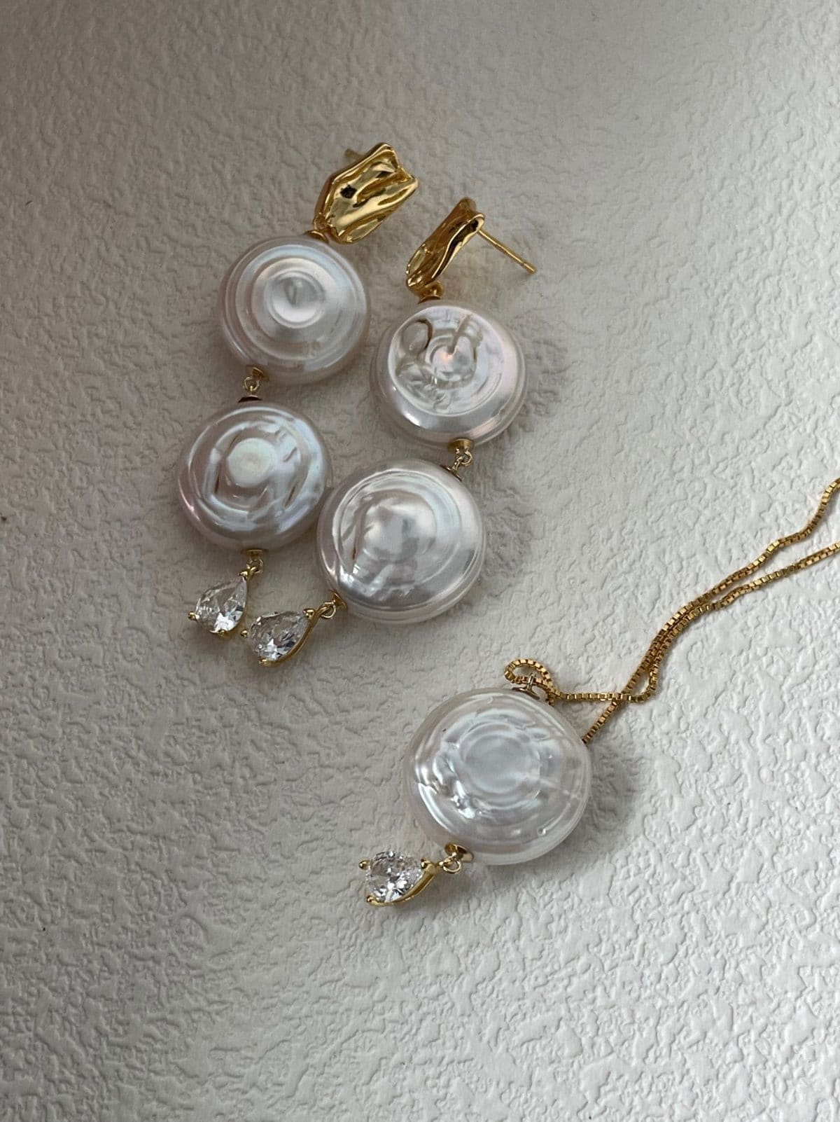 statement large baroque pearl necklaces — U.S. Gold-Filled Hardware Roman Holiday Pearl & CZ Necklace | PoetPearl handcrafted jewelry