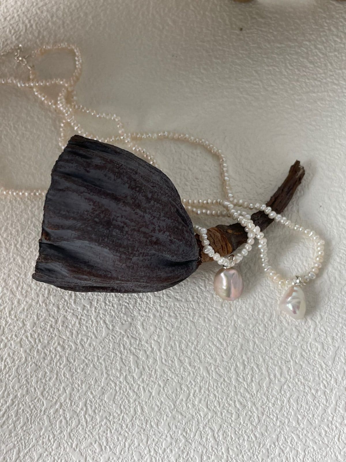 minimalist baroque pearl necklaces — Sterling Silver Pebble Pearl Necklace | PoetPearl handcrafted jewelry