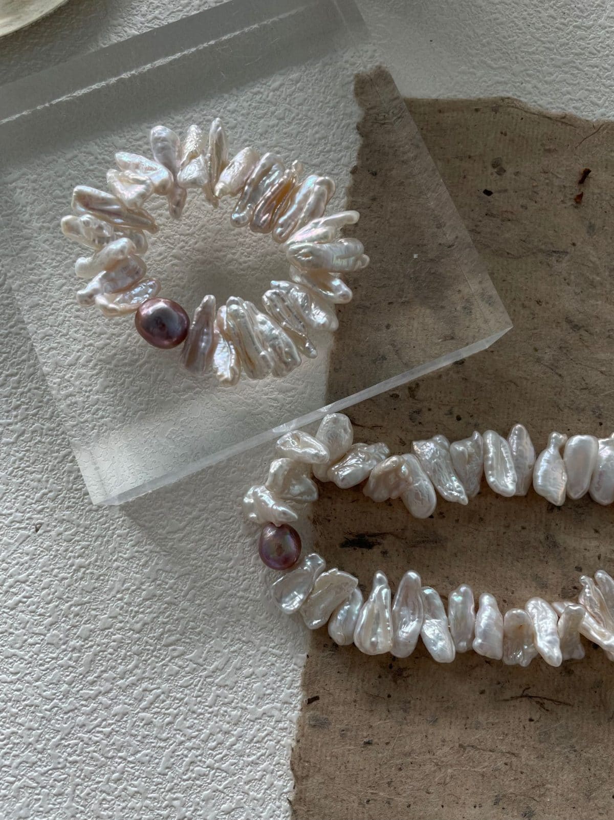 minimalist baroque pearl necklaces — Sterling Silver Sunflower Baroque Pearl Necklace | PoetPearl handcrafted jewelry