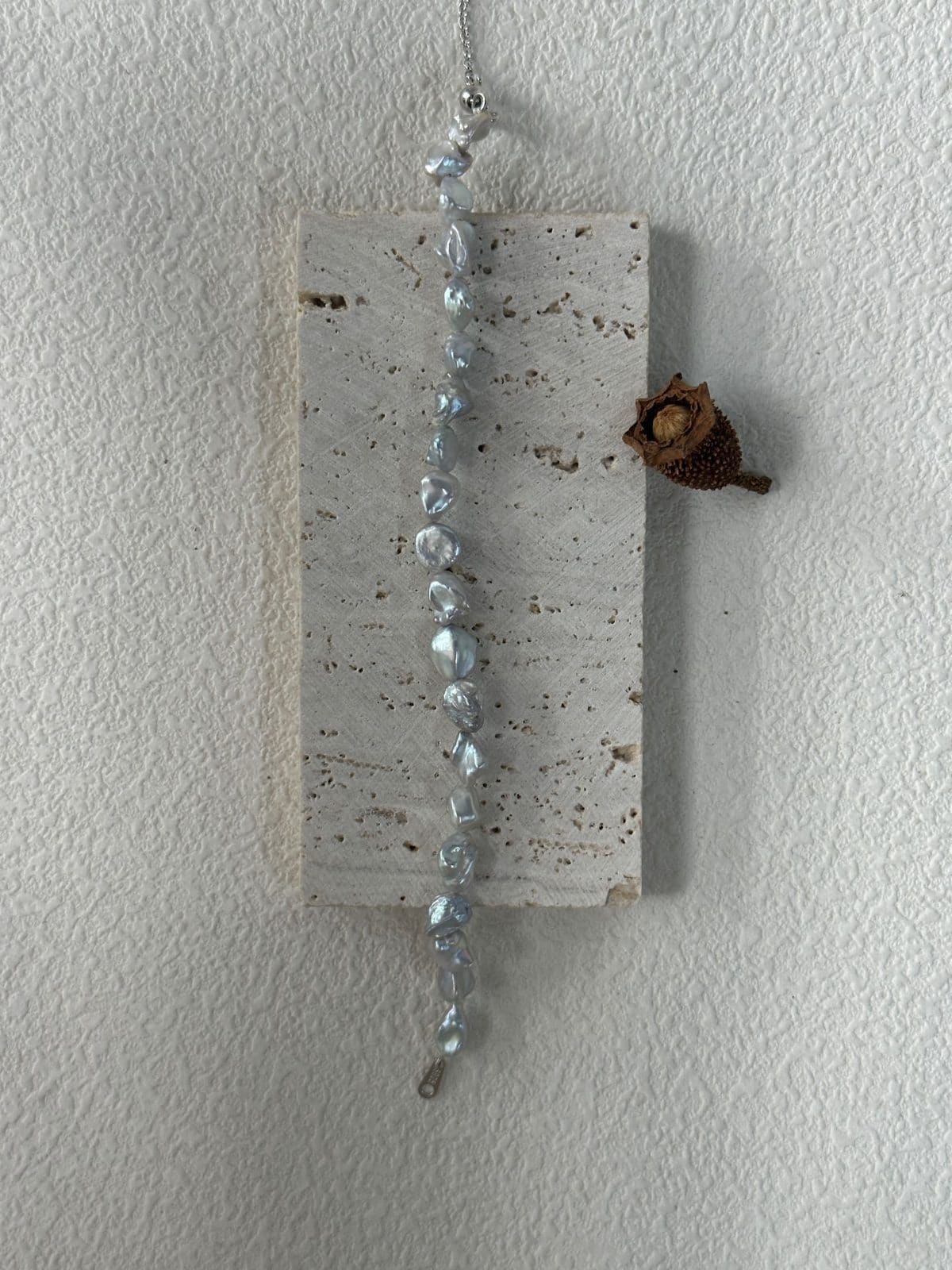 minimalist baroque pearl bracelets — Sterling Silver Blue-Blood Fragmented Silver Bracelet | PoetPearl handcrafted jewelry