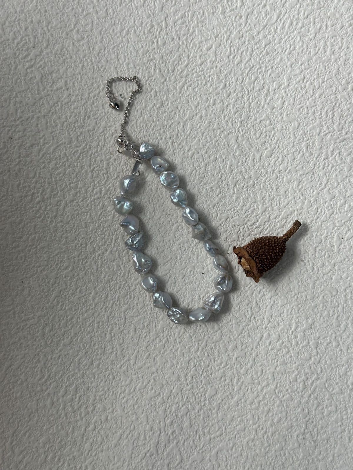 minimalist baroque pearl bracelets — Sterling Silver Blue-Blood Fragmented Silver Bracelet | PoetPearl handcrafted jewelry