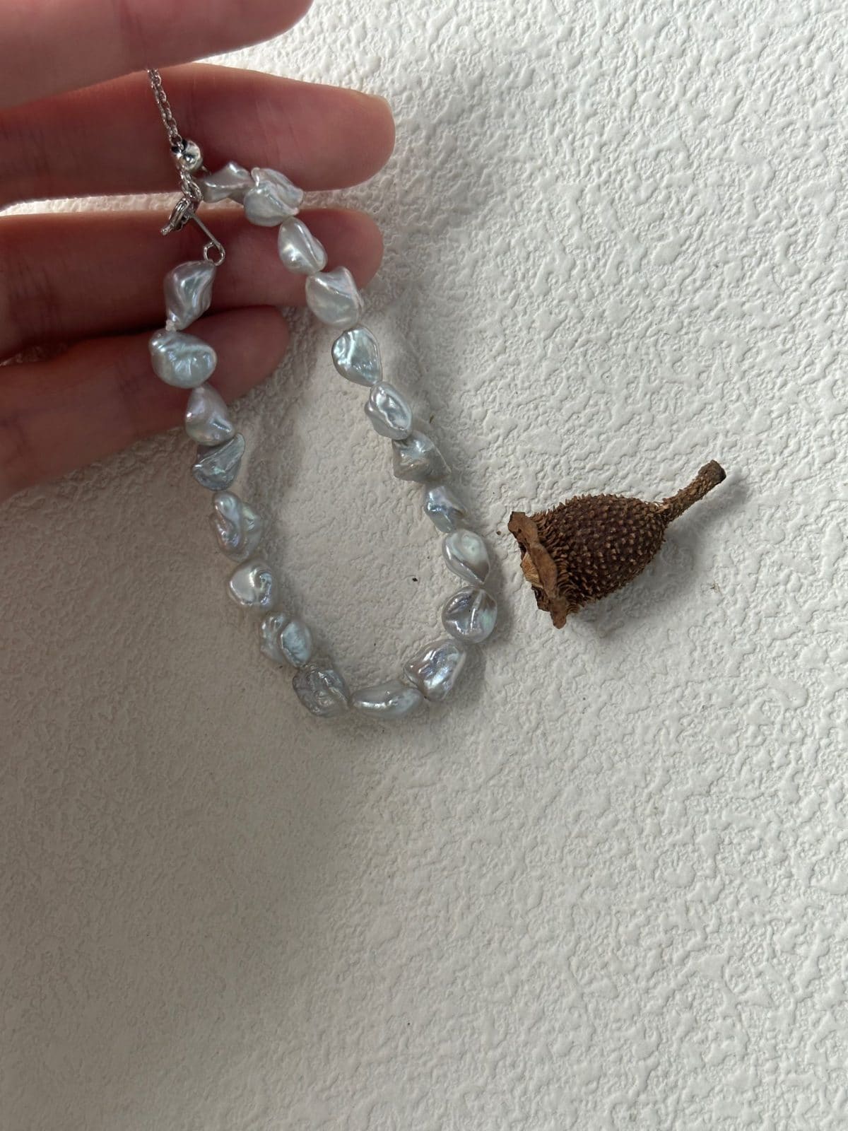 minimalist baroque pearl bracelets — Sterling Silver Blue-Blood Fragmented Silver Bracelet | PoetPearl handcrafted jewelry