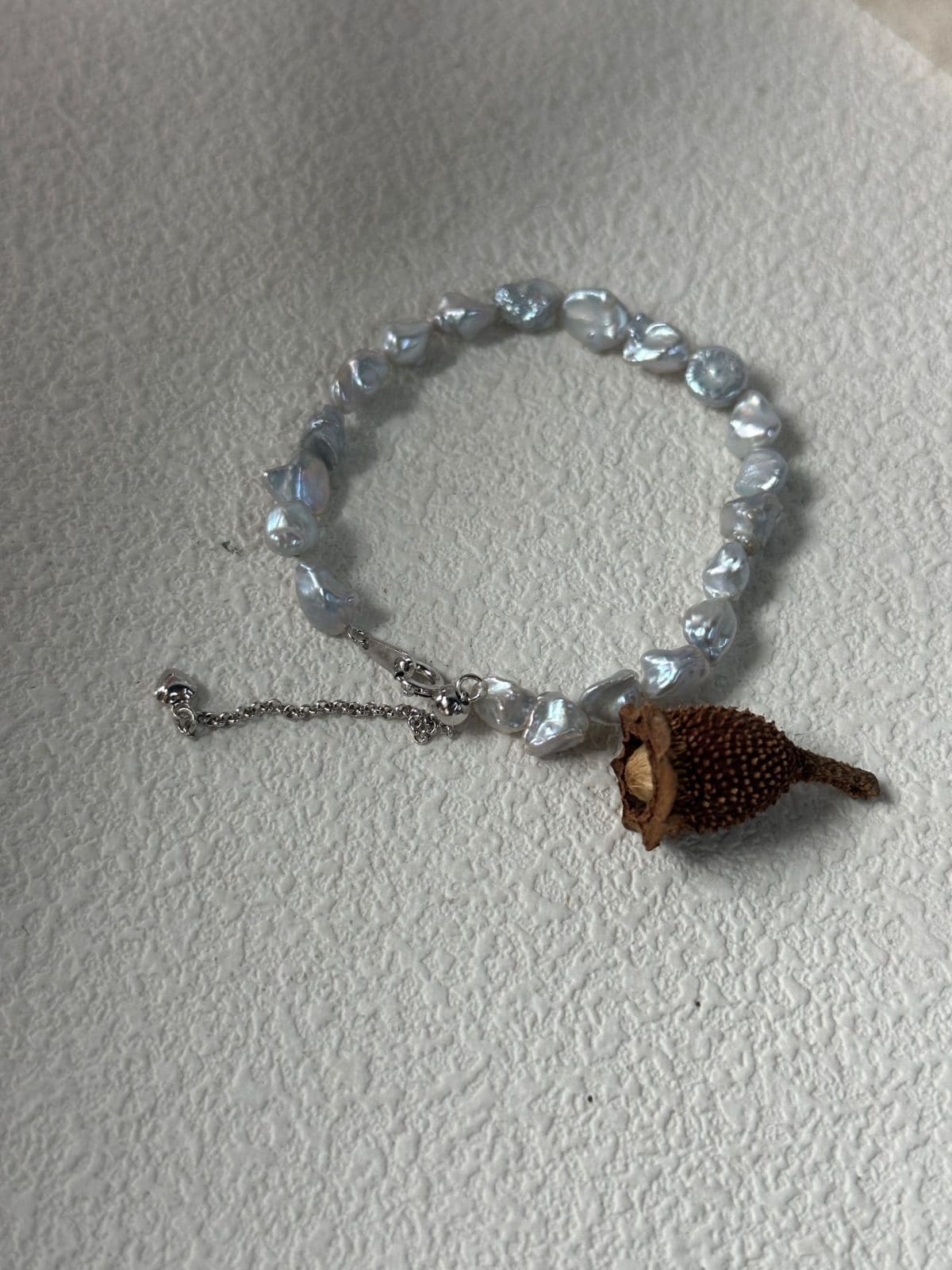 minimalist baroque pearl bracelets — Sterling Silver Blue-Blood Fragmented Silver Bracelet | PoetPearl handcrafted jewelry