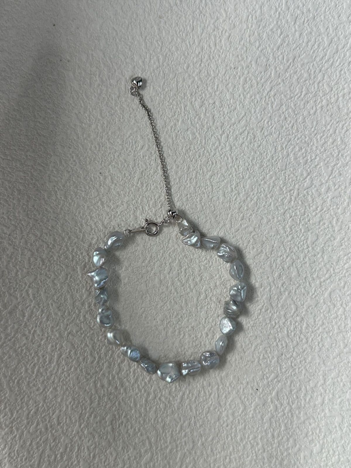minimalist baroque pearl bracelets — Sterling Silver Blue-Blood Fragmented Silver Bracelet | PoetPearl handcrafted jewelry