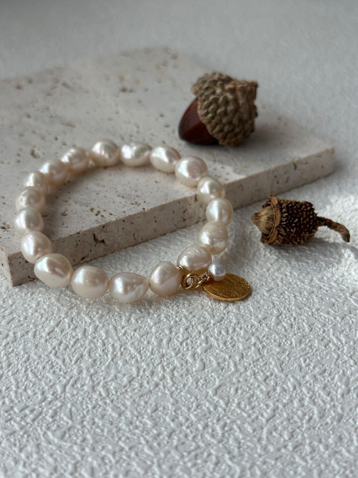 delicate freshwater pearl bracelets — 18K Gold-Plated Silver Clasp Gardener Pearl Bracelet | PoetPearl handcrafted jewelry