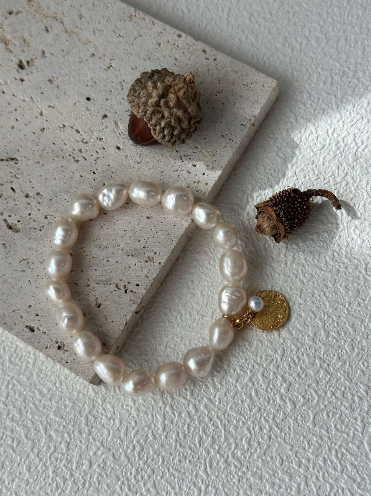 delicate freshwater pearl bracelets — 18K Gold-Plated Silver Clasp Gardener Pearl Bracelet | PoetPearl handcrafted jewelry