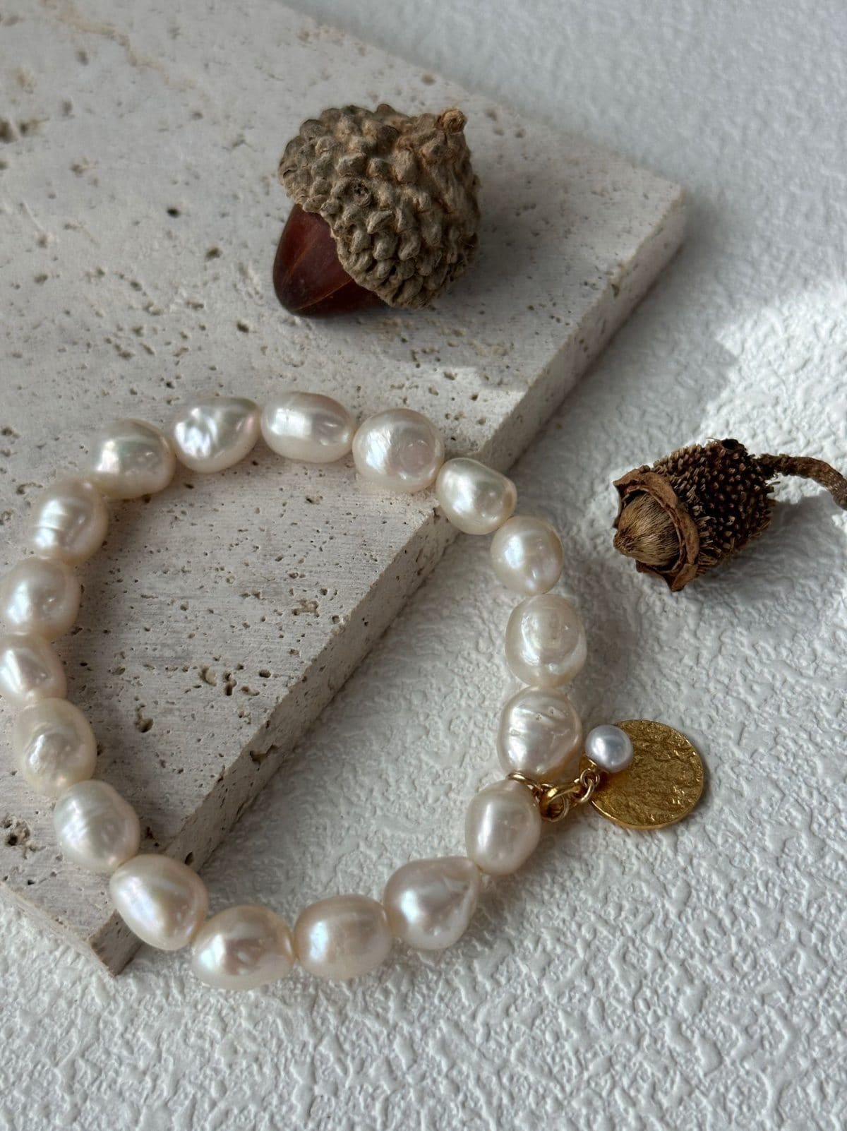 delicate freshwater pearl bracelets — 18K Gold-Plated Silver Clasp Gardener Pearl Bracelet | PoetPearl handcrafted jewelry