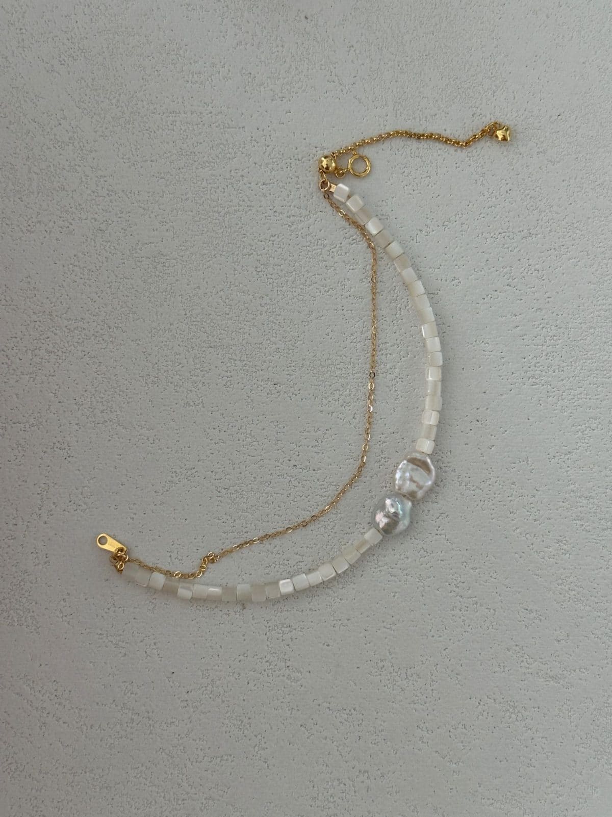 delicate freshwater pearl bracelets — 18K Gold-Plated Silver & Gold-Filled Double-Layer Shell Pearl Bracelet | PoetPearl handcrafted jewelry