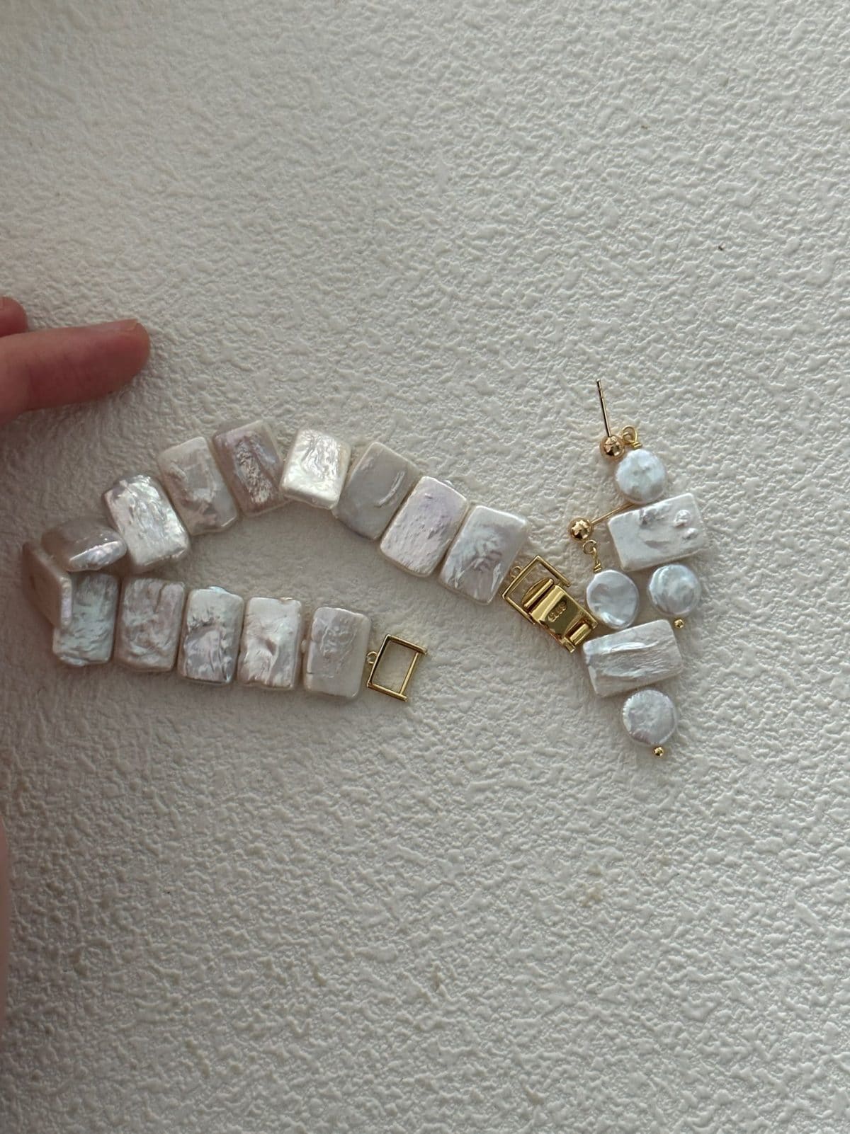 minimalist baroque pearl bracelets — 18K Gold-Plated Silver Watch-Style Baroque Pearl Bracelet | PoetPearl handcrafted jewelry