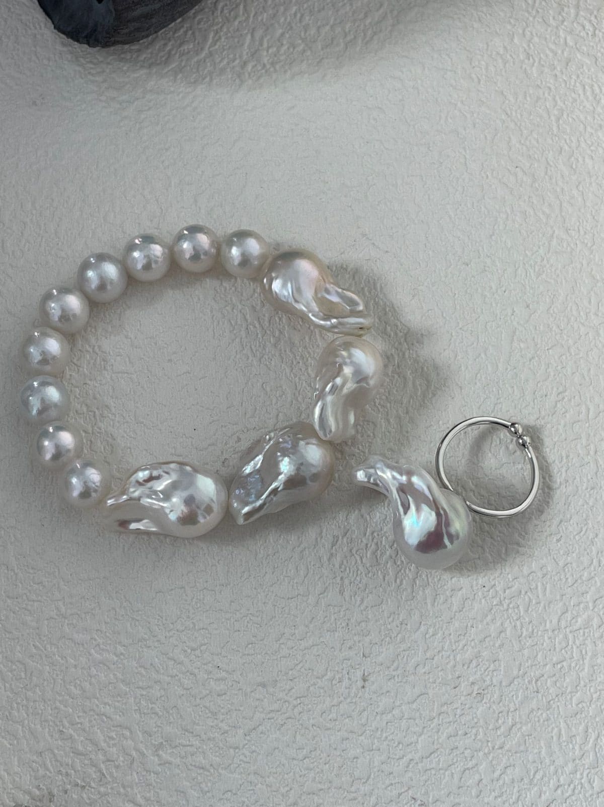 statement large baroque pearl bracelets — Large Baroque Pearl Beaded Bracelet | PoetPearl handcrafted jewelry