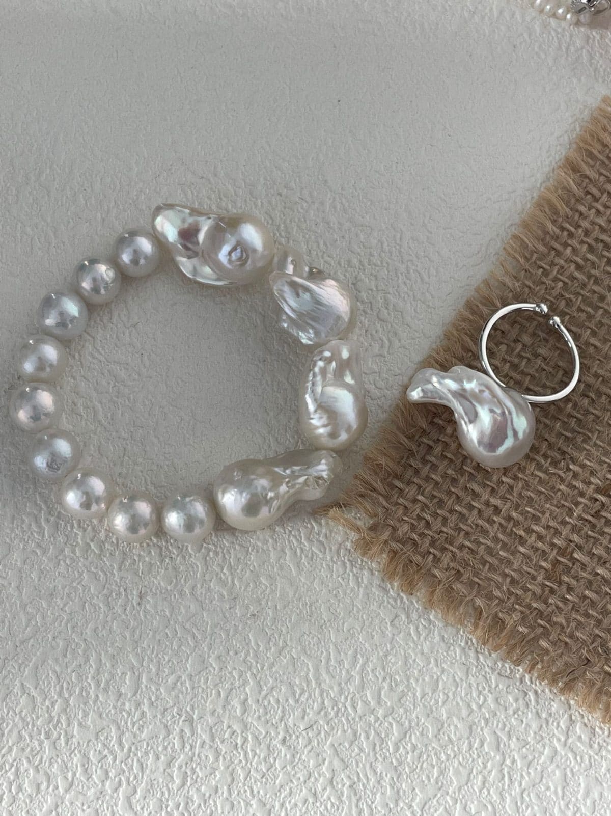 statement large baroque pearl bracelets — Large Baroque Pearl Beaded Bracelet | PoetPearl handcrafted jewelry