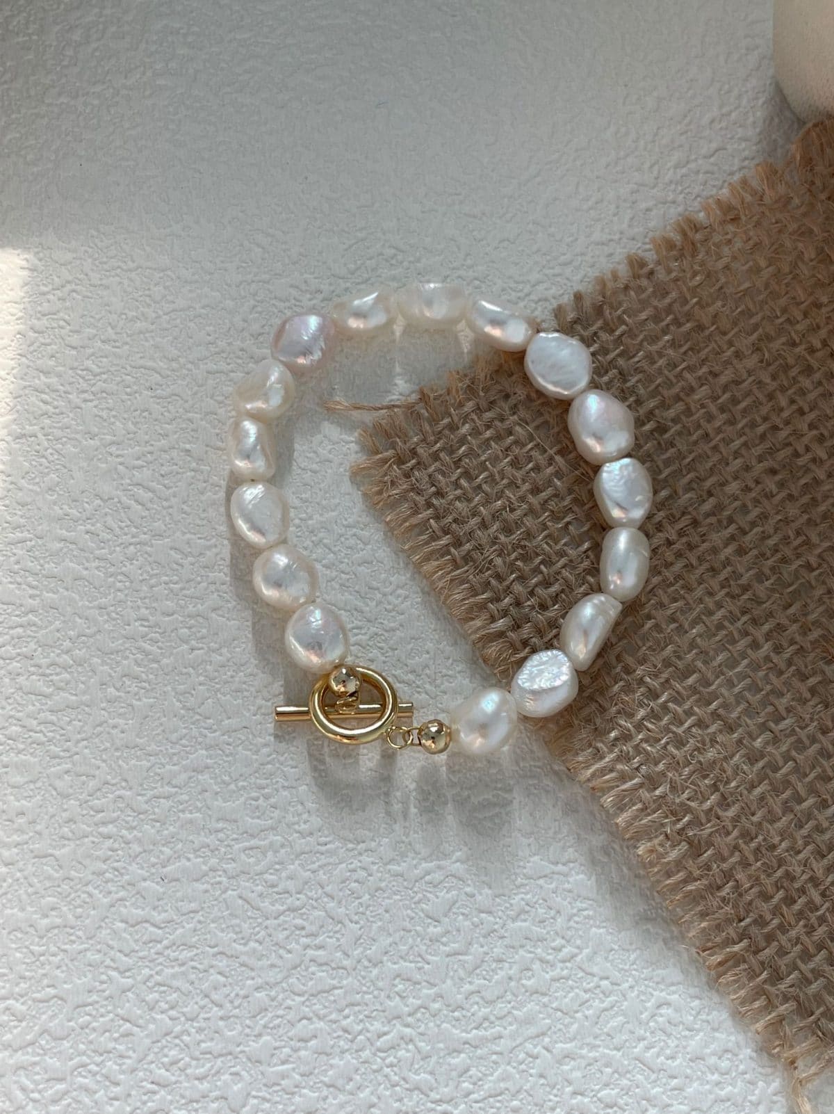 delicate freshwater pearl bracelets — Japanese 14K Gold-Filled Irregular Baroque Pearl Bracelet | PoetPearl handcrafted jewelry