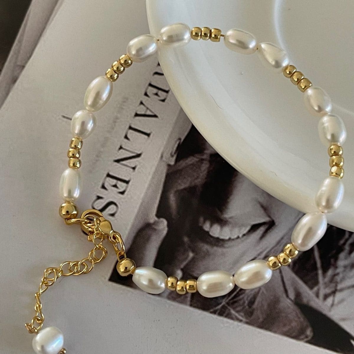 delicate freshwater pearl bracelets — 14K Gold-Filled Natural Rice Pearl Bracelet | PoetPearl handcrafted jewelry