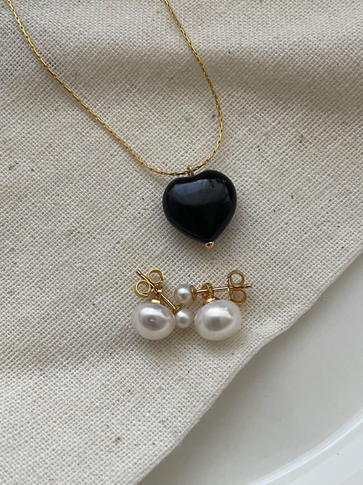 delicate freshwater pearl earrings — 14K Gold-Filled Double Genuine Pearl Stud Earrings | PoetPearl handcrafted jewelry