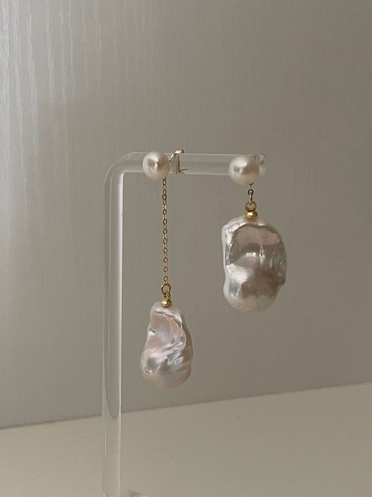 minimalist baroque pearl earrings — Sterling Silver Baroque Pearl Drop Earrings | PoetPearl handcrafted jewelry