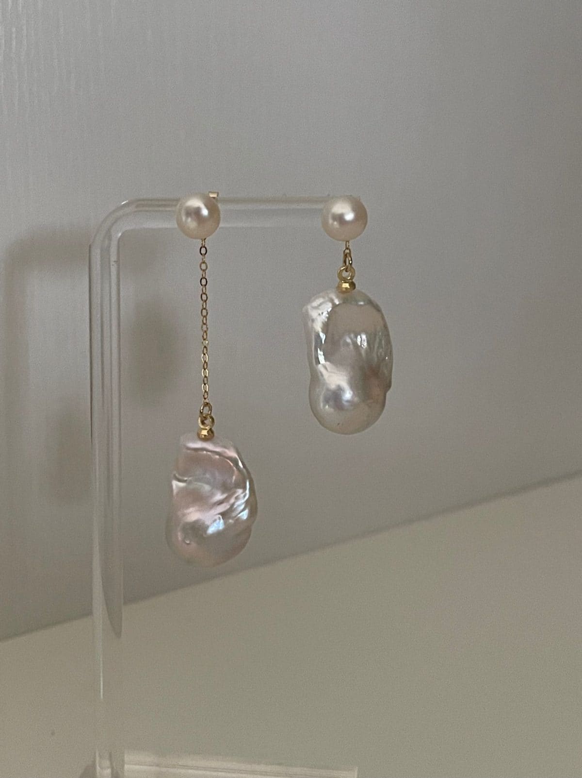 minimalist baroque pearl earrings — Sterling Silver Baroque Pearl Drop Earrings | PoetPearl handcrafted jewelry