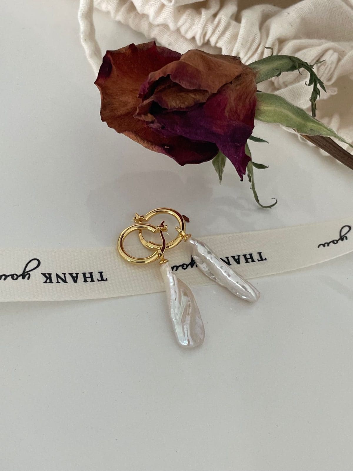 minimalist baroque pearl earrings — 18K Gold-Plated Silver Lute Pearl Drop Earrings | PoetPearl handcrafted jewelry