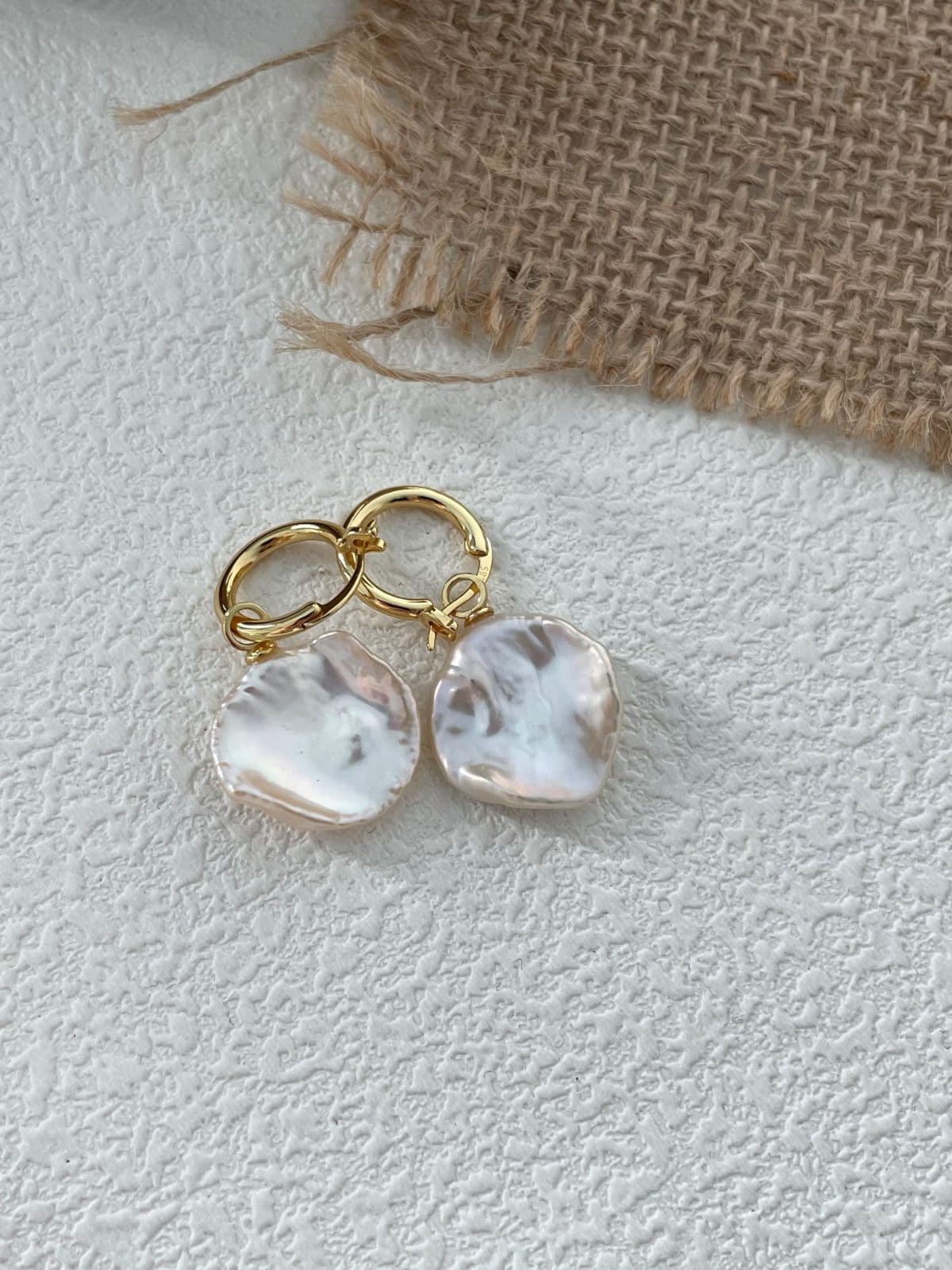 minimalist baroque pearl earrings — 18K Gold-Plated Silver Petal Pearl Drop Earrings | PoetPearl handcrafted jewelry
