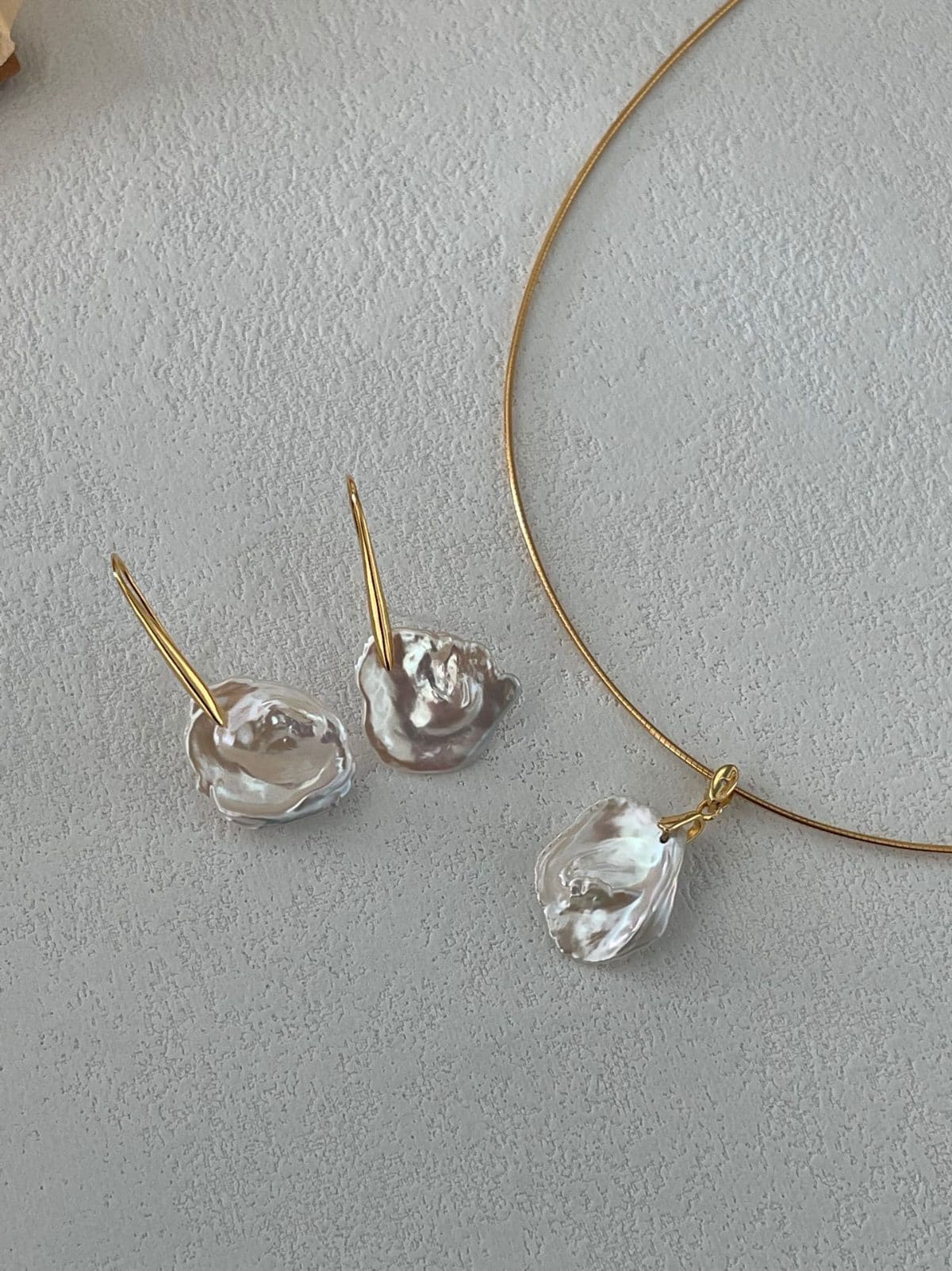 statement large baroque pearl earrings — 18K Gold-Plated Silver Tall Stem Petal Pearl Earrings | PoetPearl handcrafted jewelry