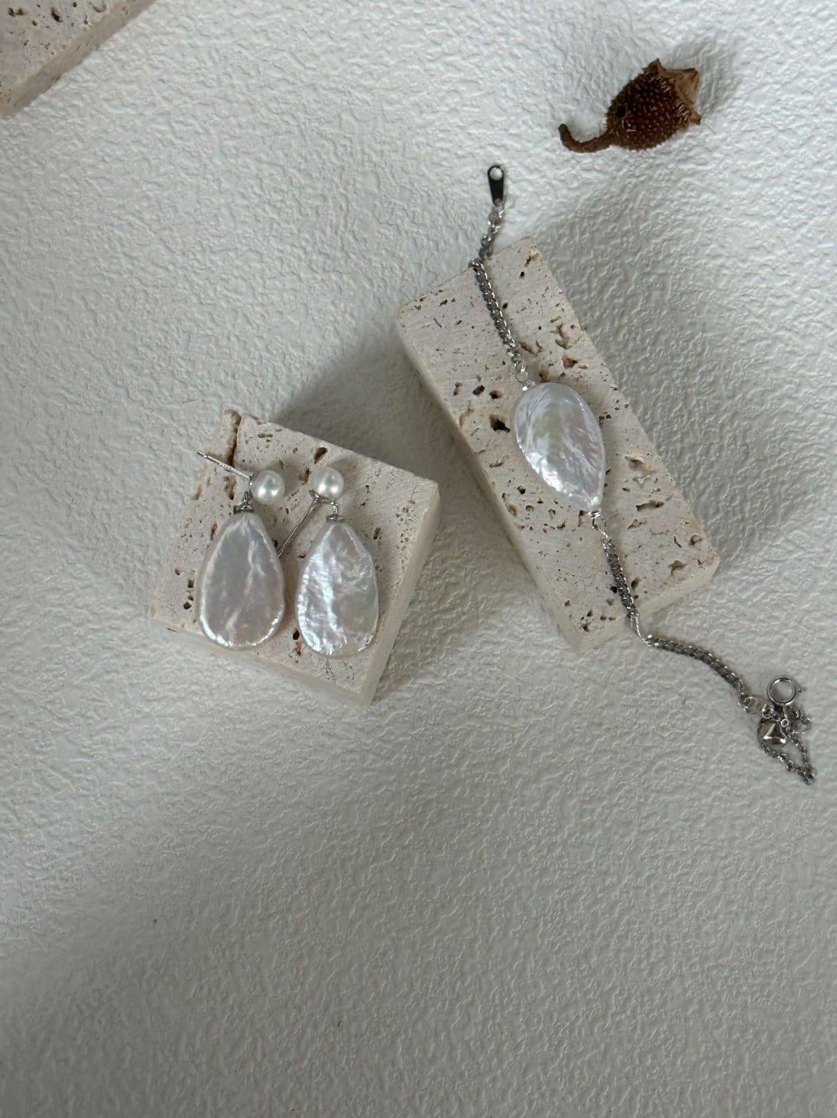 delicate freshwater pearl earrings — Sterling Silver Large Teardrop Baroque Pearl Earrings | PoetPearl handcrafted jewelry