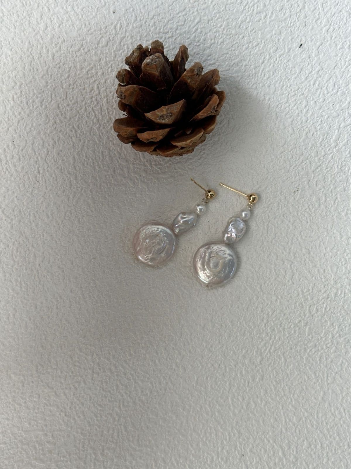 handcrafted baroque pearl gift earrings — 14K Gold-Filled Sun & Moon Teardrop Baroque Pearl Earrings | PoetPearl handcrafted jewelry