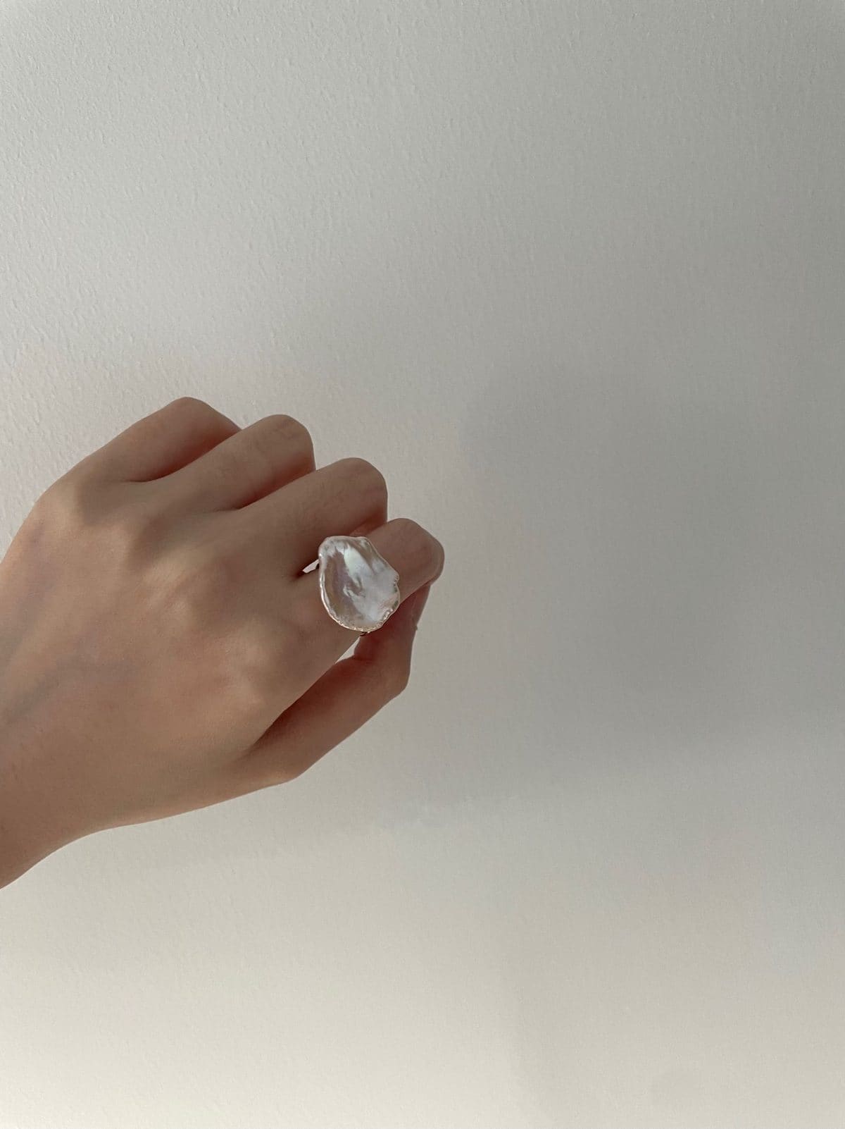 delicate freshwater pearl rings — Sterling Silver Petal Pearl Ring | PoetPearl handcrafted jewelry