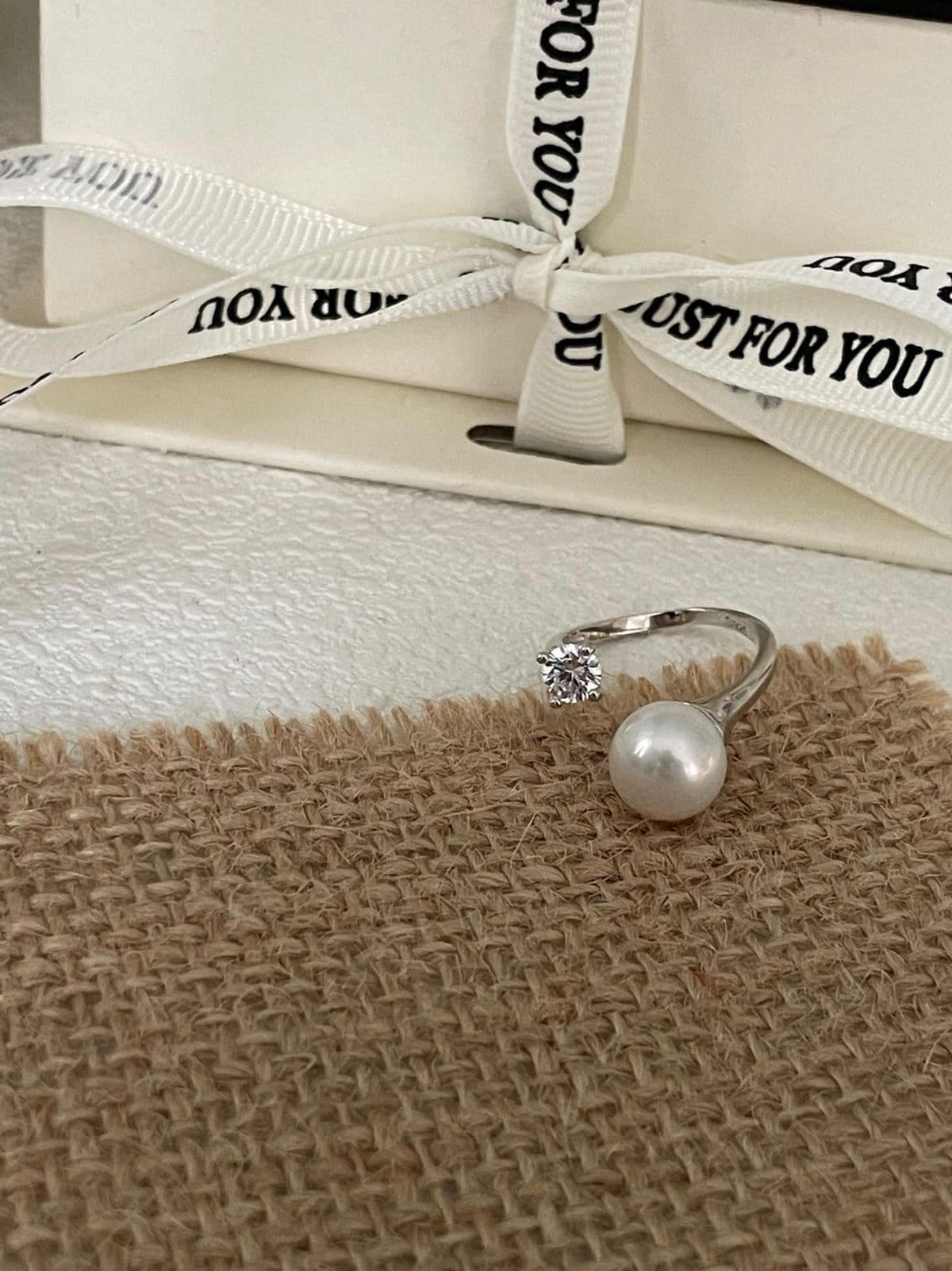 delicate freshwater pearl rings — Sterling Silver 8-9mm Round Pearl & Zircon Open Ring | PoetPearl handcrafted jewelry