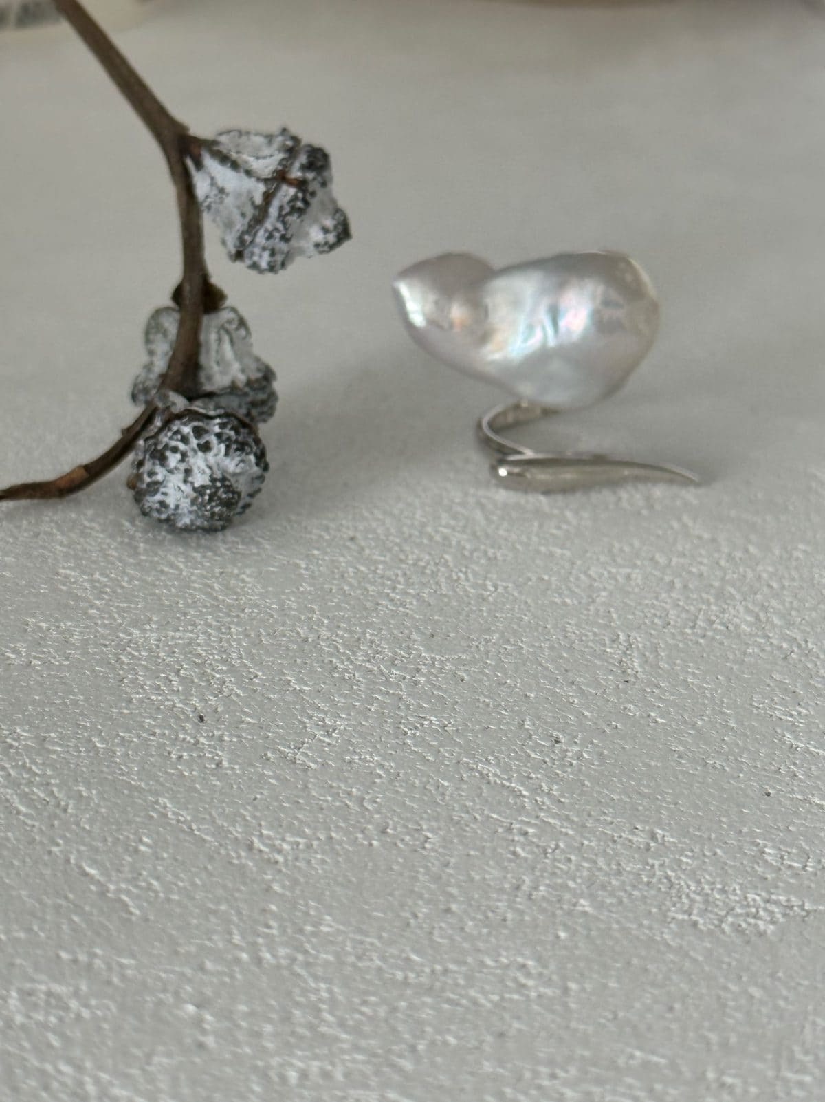 statement large baroque pearl rings — Sterling Silver Dagger Large Baroque Pearl Ring | PoetPearl handcrafted jewelry