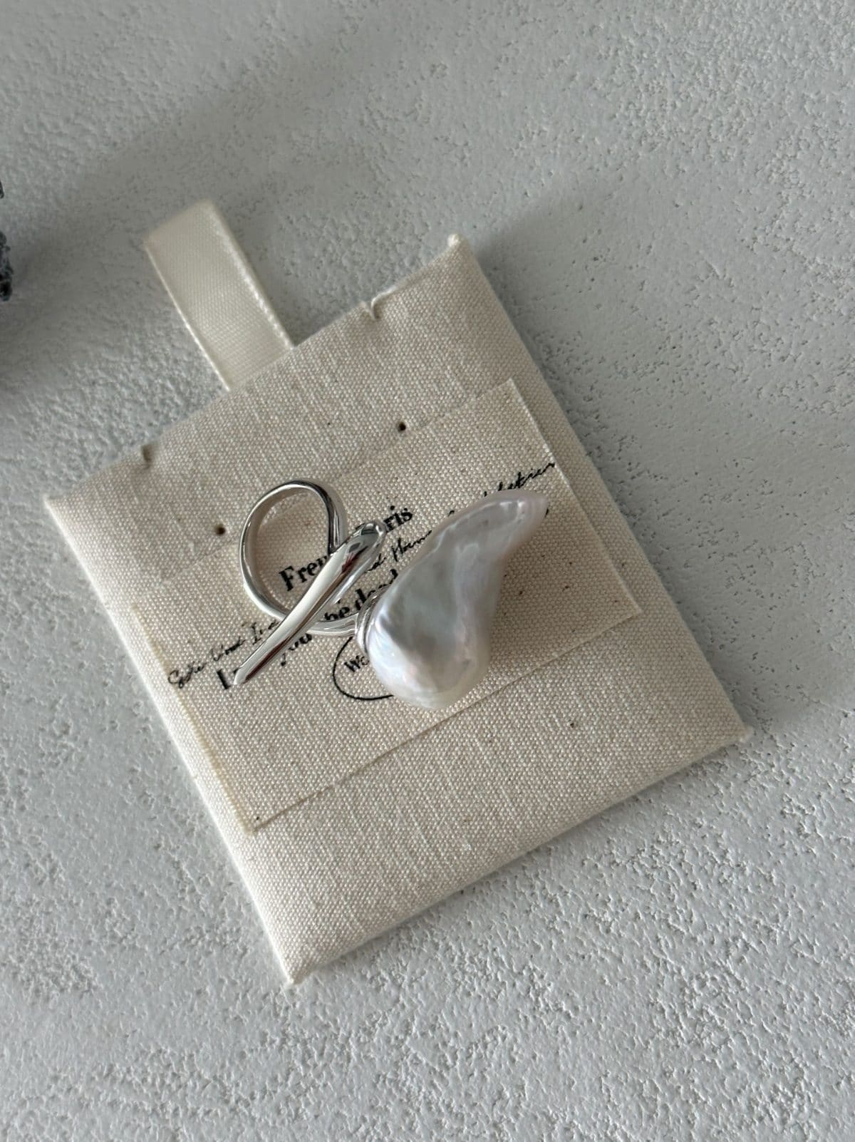 statement large baroque pearl rings — Sterling Silver Dagger Large Baroque Pearl Ring | PoetPearl handcrafted jewelry