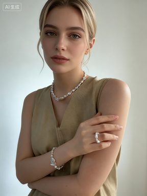 handcrafted baroque pearl gift rings — Sun & Moon Small Pearl Stretch Ring | PoetPearl handcrafted jewelry