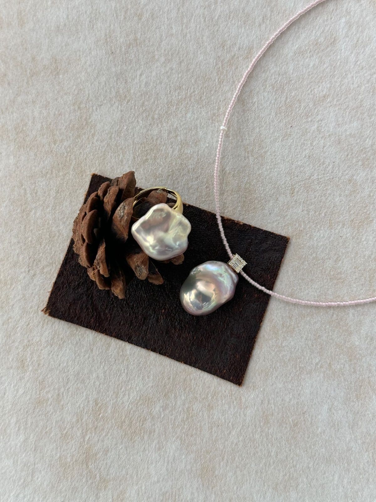 minimalist baroque pearl necklaces — Divine Pink Baroque Pearl Choker | PoetPearl handcrafted jewelry